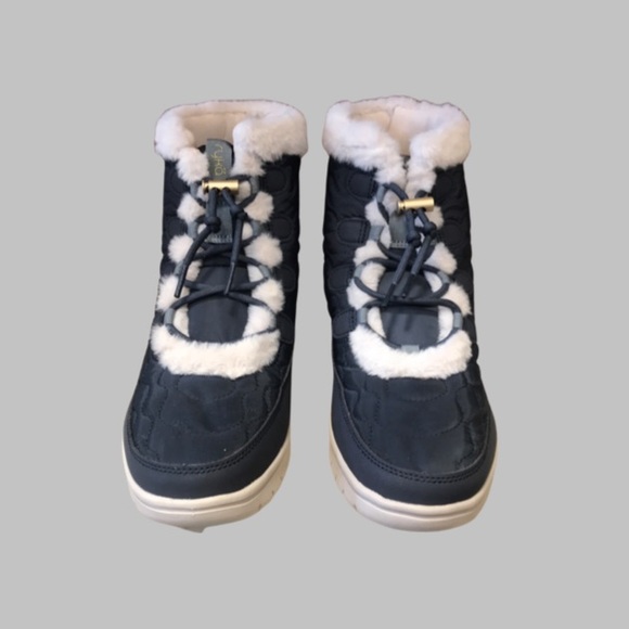 Women’s Ryka navy water repellent snow ankle boots, Size 8.5M - Picture 2 of 11